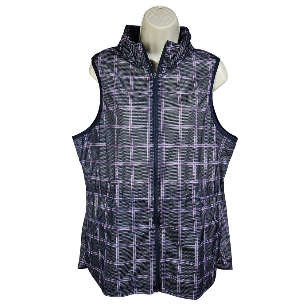 Skechers Plaid GOSHIELD Zip Golf Athletic Vest XL Pickleball Sporty Tennis